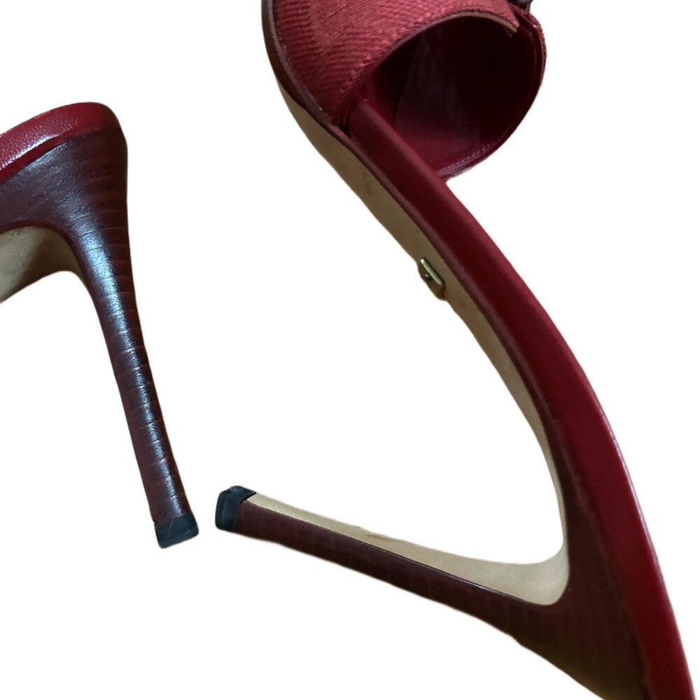 GUCCI RED STILETTO SANDALS SIZE 8 1/2 B - Picture 4 of 16